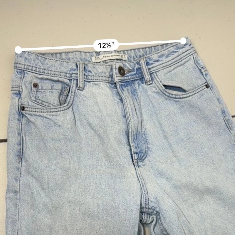 Zara Trafaluc Mom Jeans‎ Womens Size 2 Light Wash High Rise Vintage Style Denim
